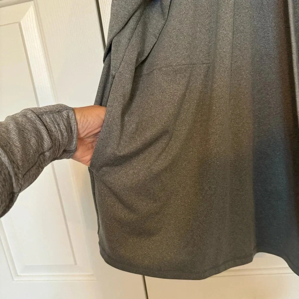 Catherines Grey Open Front Hooded Cardigan‎ - Picture 3 of 9